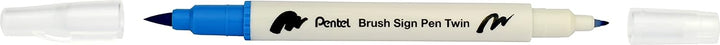 Pentel SESW30C-18 Brush Sign Pen Twin, 18-Farben-Set, Fasermaler mit zwei flexiblen Schreibspitzen,