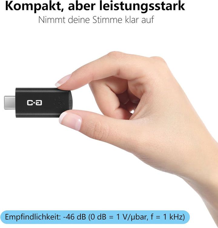 USB C Mini Mikrofon für Mac mini M4/M4 Pro & MacBook | Plug-and-Play Kondensatormikrofon, kompakt &
