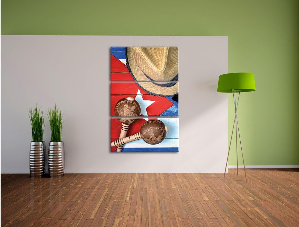 Pixxprint Kuba Stillleben als Leinwandbild | Grösse: 3 Teilig (120x80) | Wandbild| Kunstdruck | fert