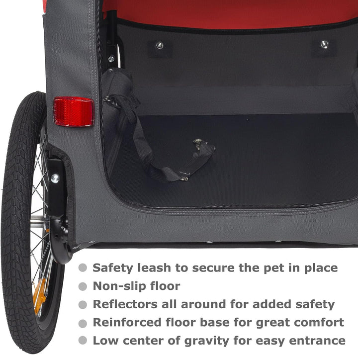 Tiggo VS Medium Hundeanhänger &amp; Buggy 2in1 Fahrradanhänger Hundebuggy Jogger für Hunden bis 23kg Rot