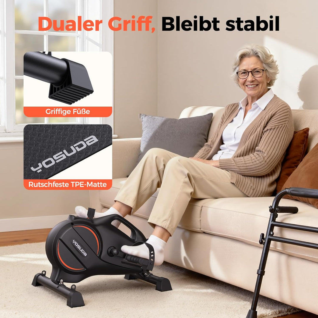 YOSUDA Pedaltrainer, Beintrainer für Zuhause mit 2 Widerstandsbändern und Rutschfester Matte, Mini H