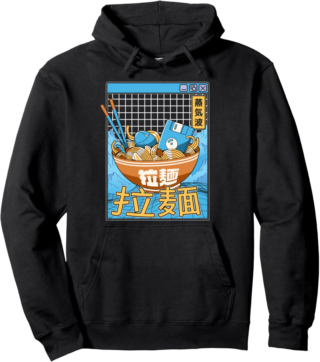 Digitale Ramenschale im japanischen Stil, Pastellfarben Pullover Hoodie