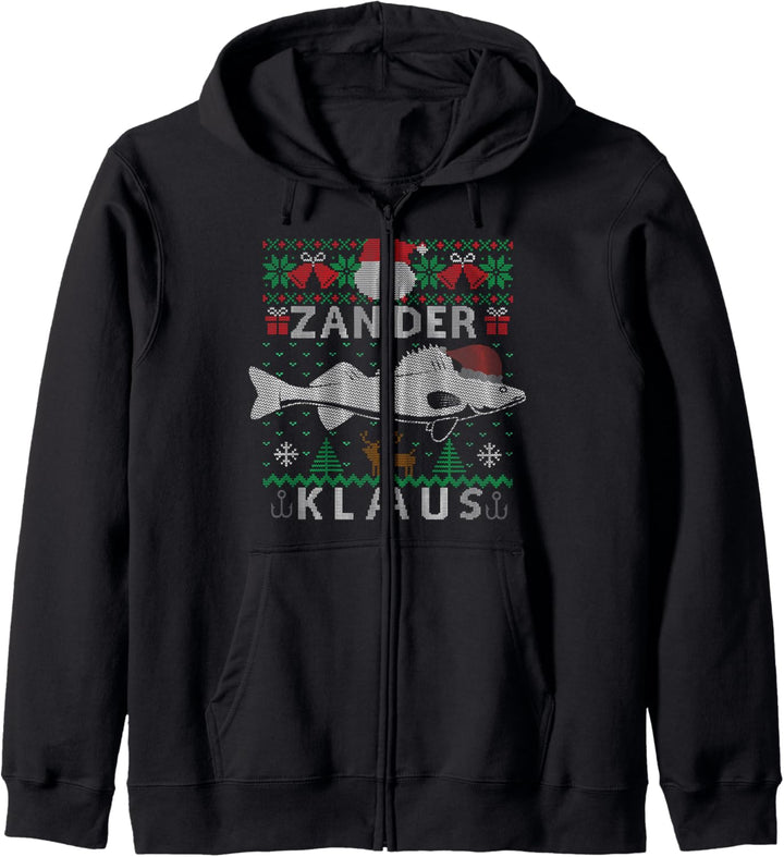 Zander Klaus I Lustiges Zanderangler Angler Angeln Raubfisch Kapuzenjacke
