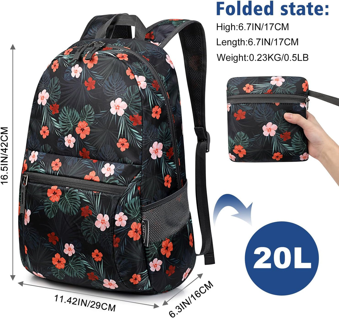G4Free 20L Faltbarer Rucksack Ultraleichter Wanderrucksack Daypack für Männer Frauen und Kinder für