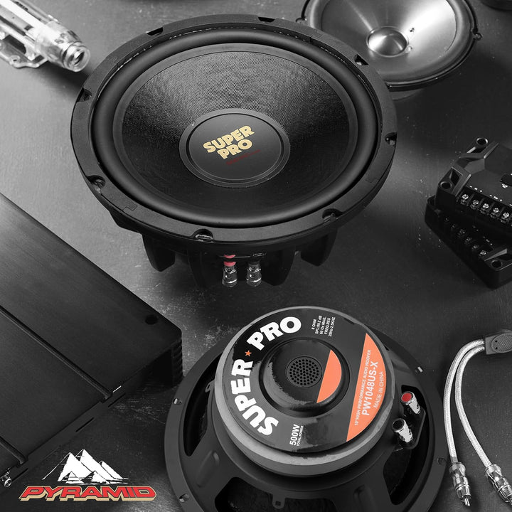 Pyramid PW1048USX Subwoofer für Auto, 500 W, 8 Ohm, 25,4 cm Traditionelle Verpackung, Traditionelle