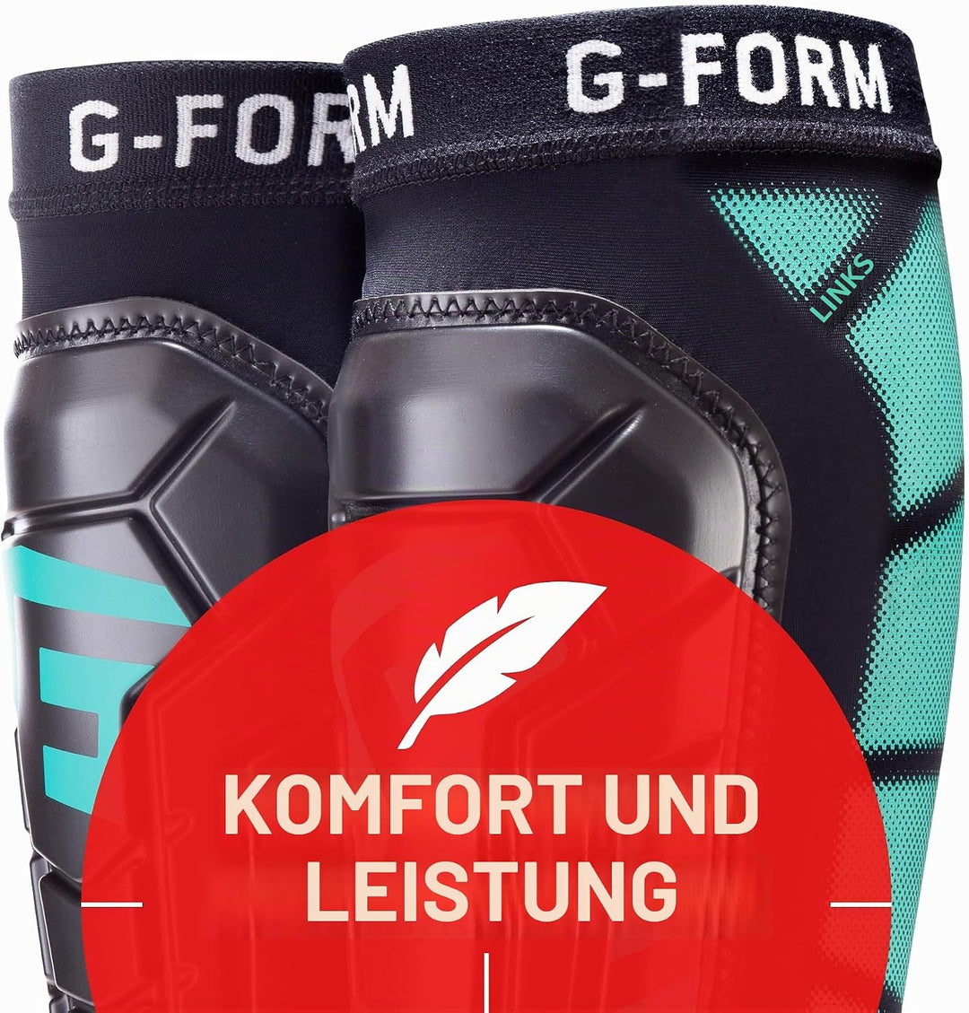 G-Form Pro-S Vento CE Fussball Schienbeinschoner Schwarz/Mint L-XL, Schwarz/Mint L-XL