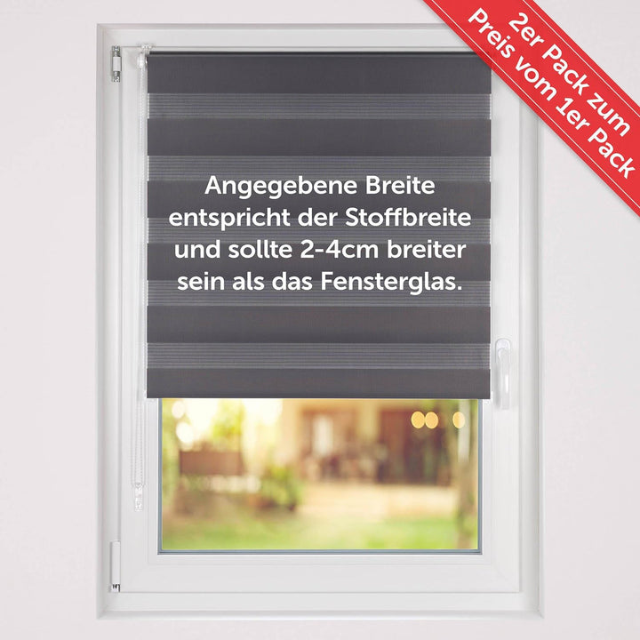 Blumtal 2er-Set Doppelrollo 85 x 130-155cm -  Klemmfix Rollo, Rollos für Fenster ohne Bohren, Klemmr