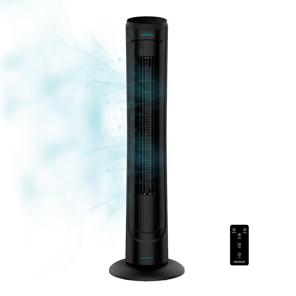 Cecotec Digitale Turmventilator mit Fernbedienung und Timer EnergySilence 9090 Skyline, 45 W, 40'' (
