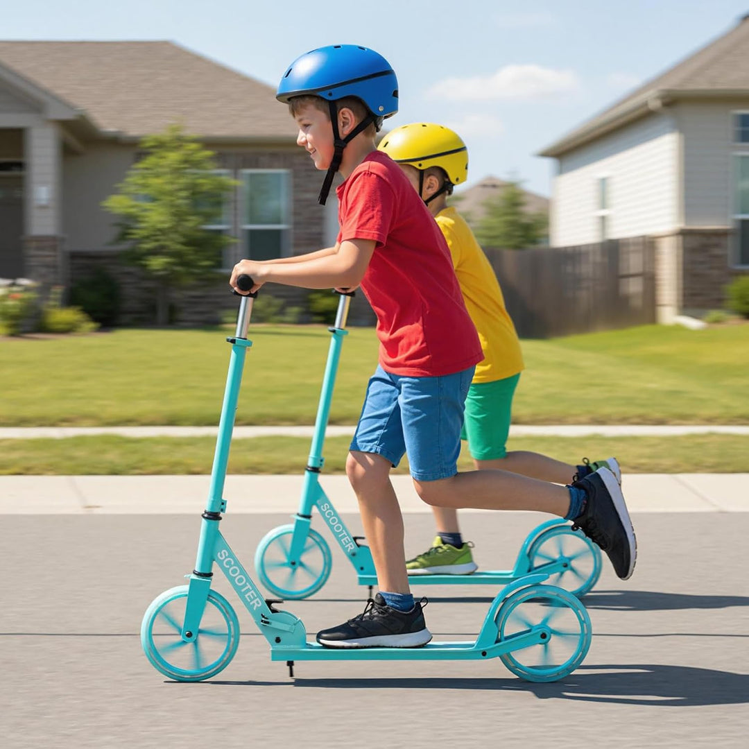 KOMFOTTEU Scooter Tretroller Klappbar, Cityroller Kickscooter mit 2 LED Rädern & Tragegurt, ‎Roller