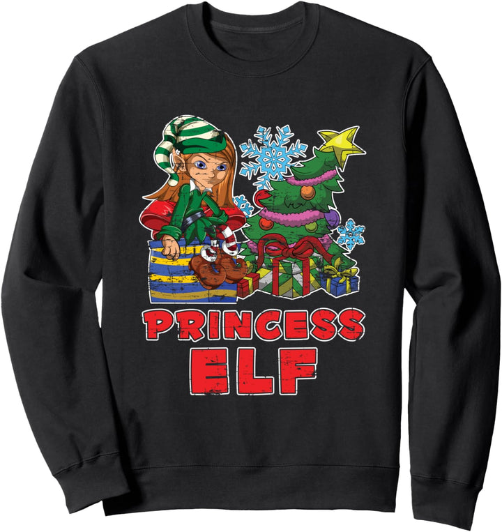 Mädchen Pajama Party Partnerlook Prinzessin Weihnachtselfe Sweatshirt