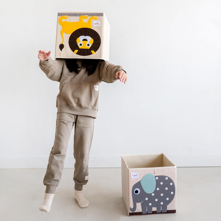 3 Sprouts, Aufbewahrungsbox Kinder mit Deckel, Spielzeugbox für Kallax Regale, Box zur Spielzeugaufb