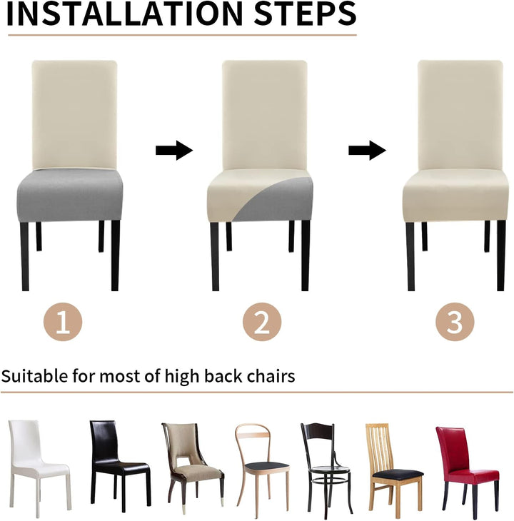 Lydevo Stuhlhussen XL 4er Set Stretch Stuhlhussen Schwingstühle XL für Esszimmerstühle Spandex Unive