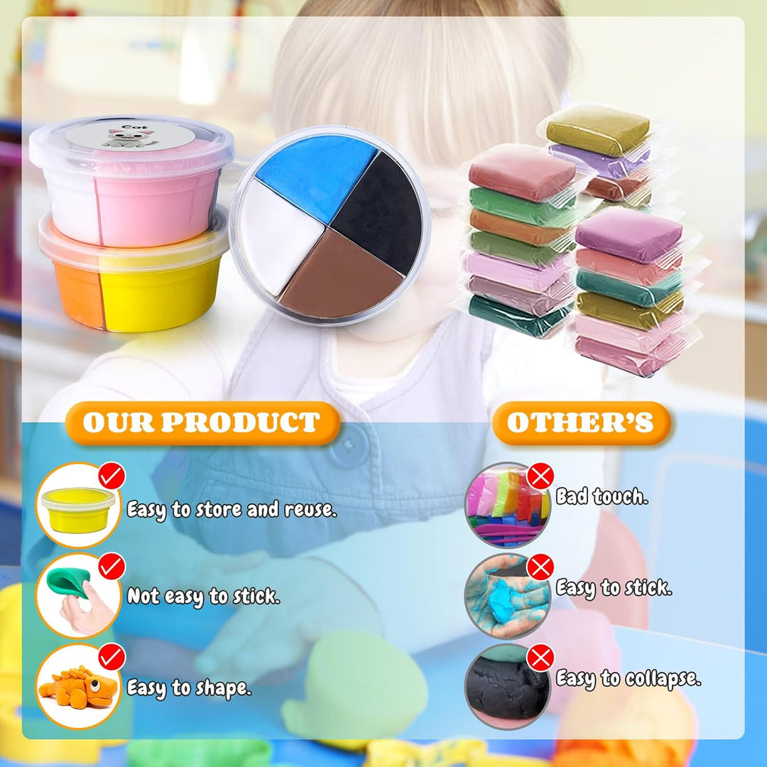 essenson Modelliermasse Lufttrocknend, Tiermodelle Lufttrockener Knete für Kinder, Air Dry Clay Tier