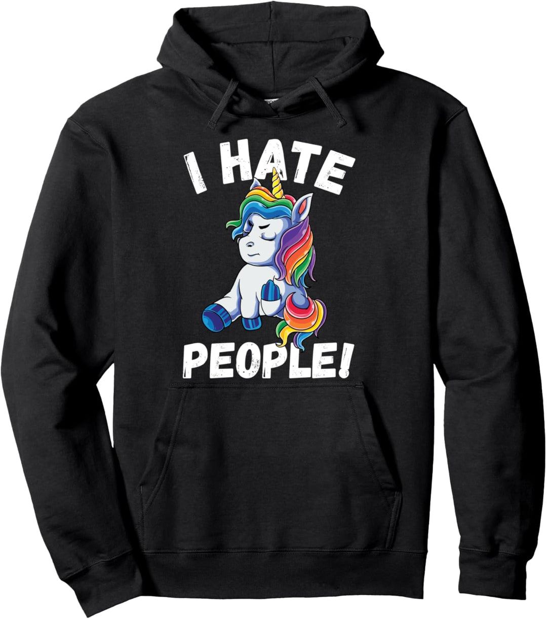 Ich Hasse Menschen Einhorn Pullover Hoodie