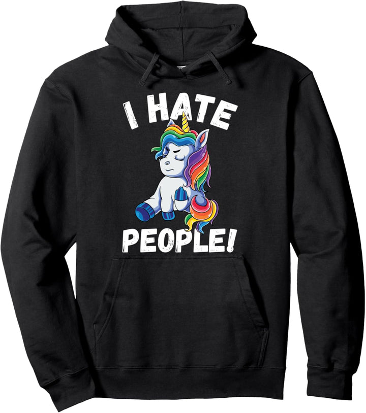 Ich Hasse Menschen Einhorn Pullover Hoodie