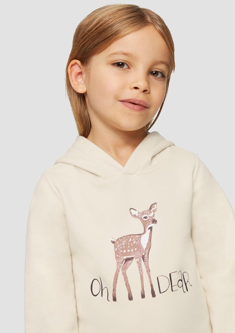 s.Oliver Junior Mädchen Sweatshirt mit Kapuze 104-110 Weiss 805, 104-110 Weiss 805