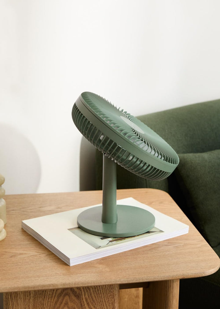 CREATE Air Dual Compact Tisch- und Wandventilator mit wiederaufladbarem Akku, Salbeigrün / leise, 2-