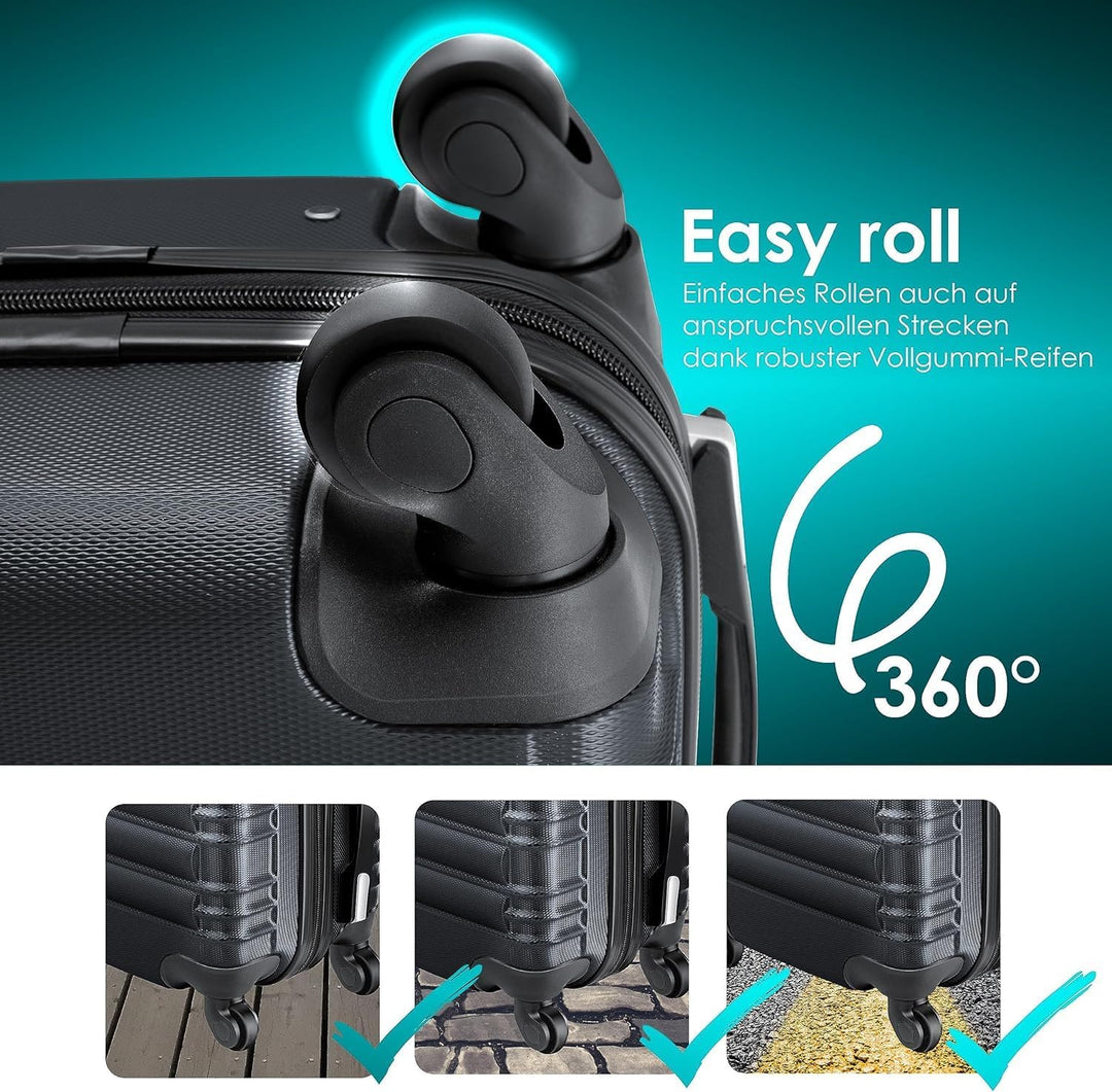 KESSER® Reisekoffer Hartschalen-Koffer Inkl. Kofferwaage + Gepäckanhänger Trolley Gepäck Rollkoffer