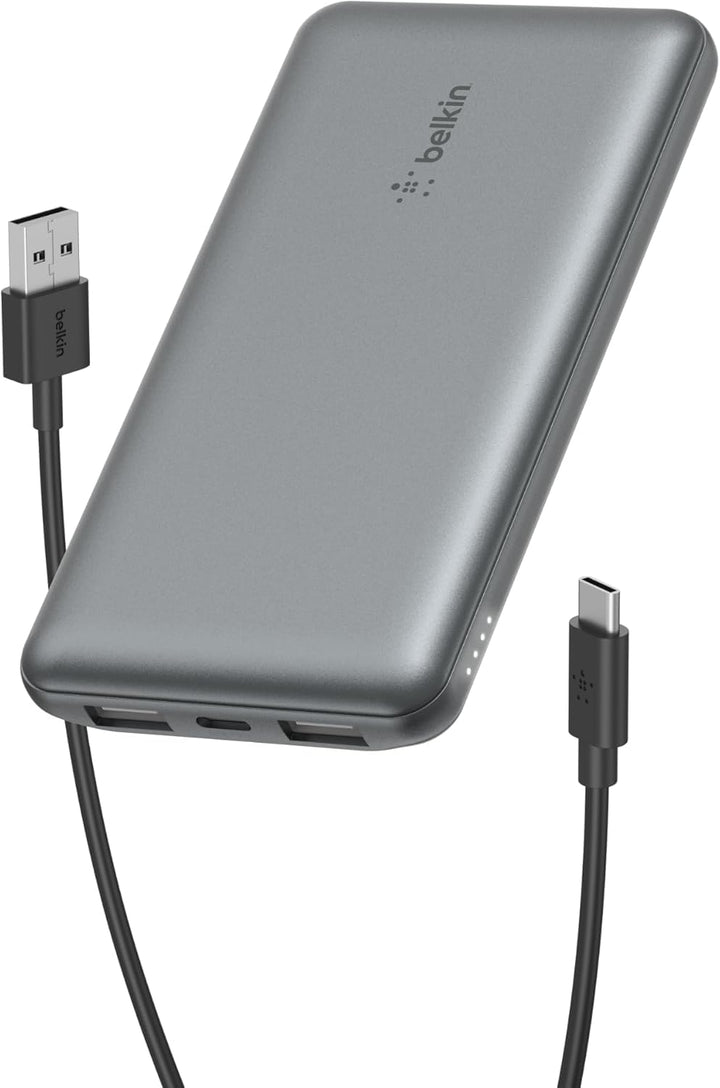 Belkin Powerbank 10000mah, tragbares USB-C-Ladegerät mit 1 USB-C- & 2 USB-A-Anschlüssen, Akkupack zu