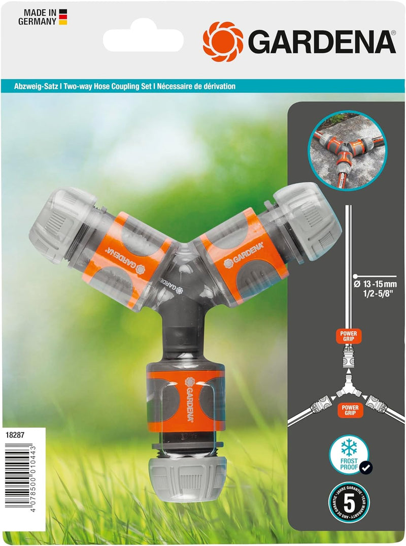 Gardena Abzweig-Satz für 13 mm (1/2 Zoll)- und 15 mm (5/8 Zoll)-Wasserschläuche: Wasserdichter Abzwe