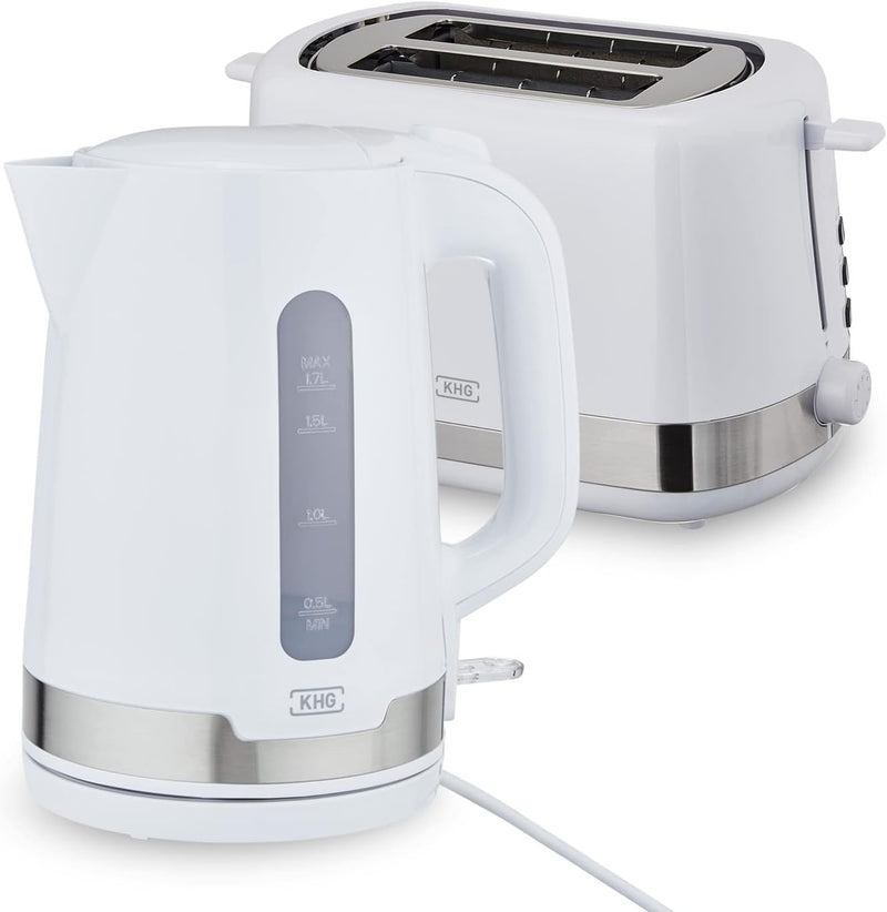 KHG Frühstücksset Wasserkocher und Toaster Set 2-teilig, 2.200 & 850 Watt, Kapazität 1,7 Liter & 2 S