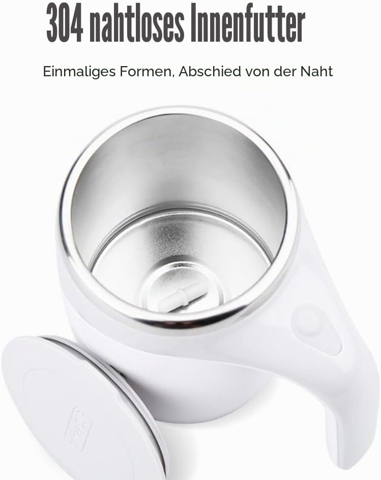 KKPLZZ Automatische magnetische Rührkaffeetasse, 380 ml elektrische Rührtasse Home Office Travel Aut