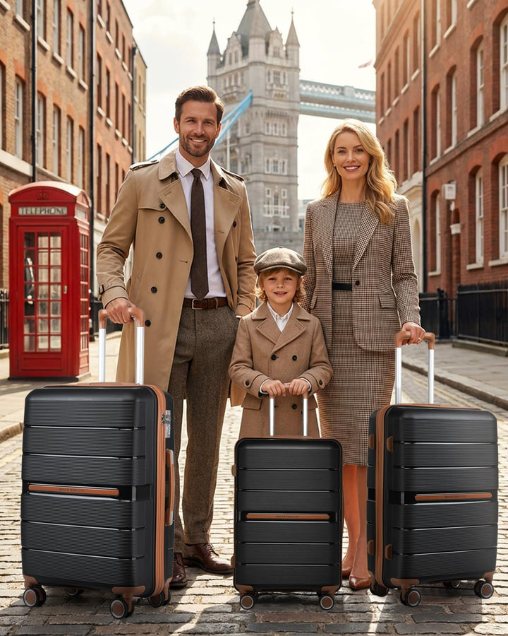 British Traveller Reisekoffer Mittelgross Koffer Trolleys Mittelgross Hartschalenkoffer 100% PP Hand