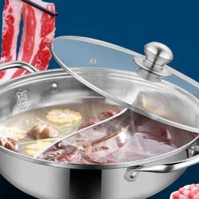 Cabilock Induktionstopf Dual Hot Pot Induktionskochtopfpfanne Eintopftöpfe Mit Deckel Double Flavor