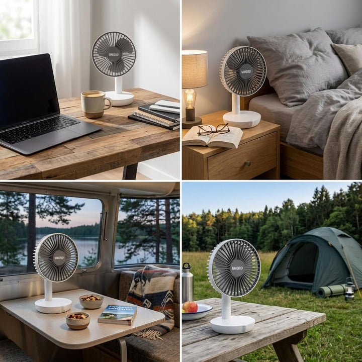 Unold Tischventilator Breezy 86710 - Weiss,25 Watt, 2-stufige Geschwindigkeitsregelung, Oszillation