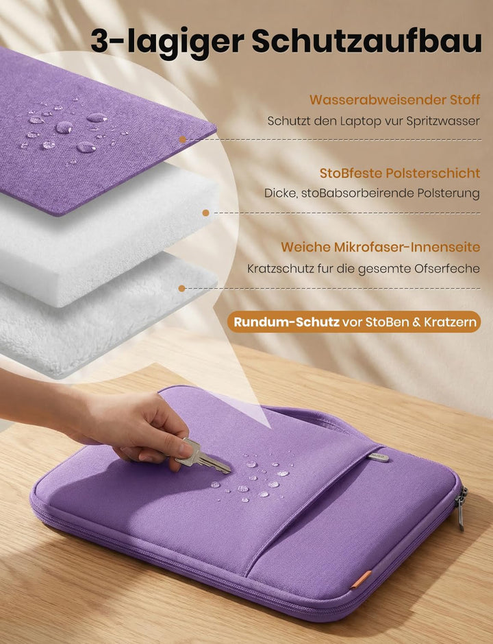 DOMISO 16 Zoll Laptop Tasche Hülle Notebook Case Schutzhülle Wasserdicht Laptophülle Stossfest Lapto