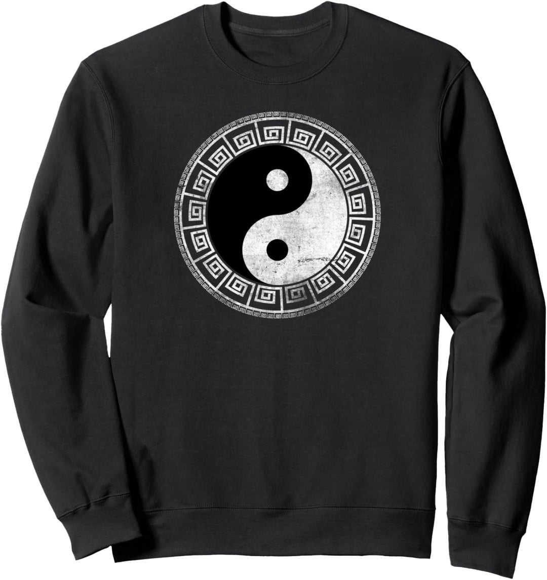 Retro Griechischer Schlüssel Ying Yang Feng Shui Yin Yang Sweatshirt