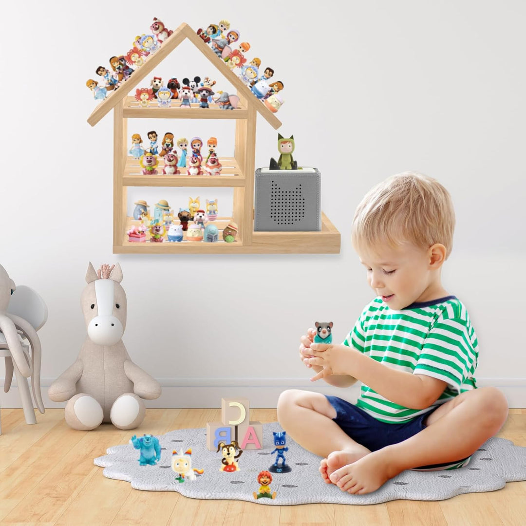Tonie Regal Kinderzimmer Hausform für bis zu 85 Tonie| Magnetisches Toniebox Regal für Tonie Box und