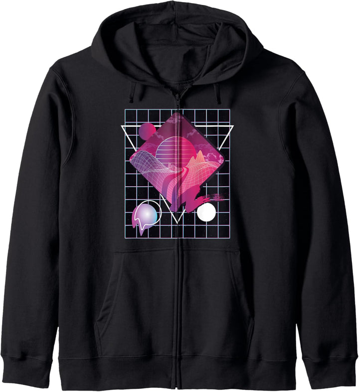 Vaporwave Synthwave Sonnenuntergang Kapuzenjacke