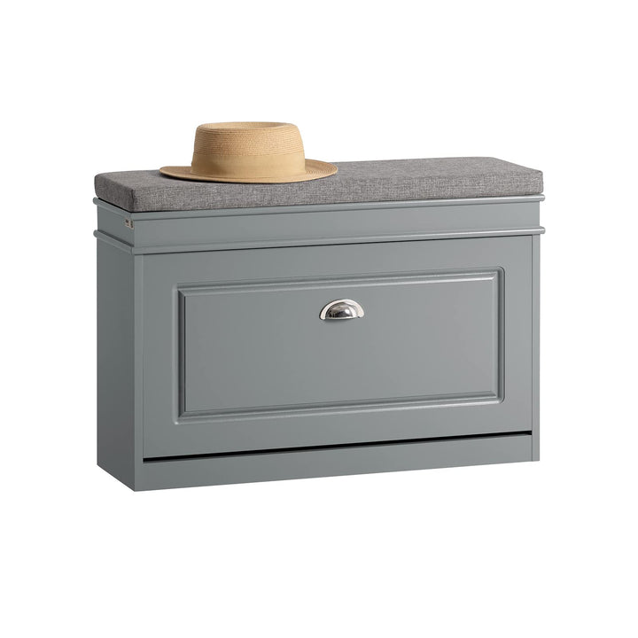 SoBuy Schuhbank mit Sitzkissen und Stauraum Schuhschrank mit Klappe, Schuhregal schmal platzsparende