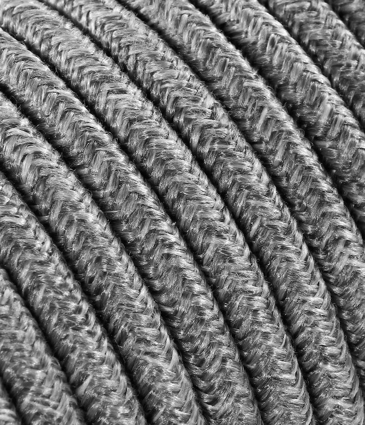 Textilkabel für Lampe, Stoffkabel 3-adrig (3x1,50mm²) - Canvas Grau. Made in Italy (10 Meter), 10 Me