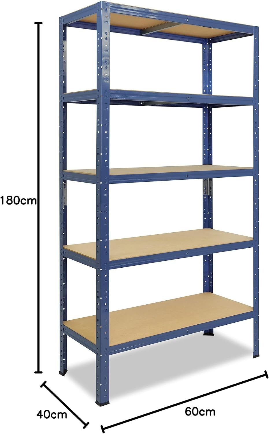 shelfplaza® 180x60x40cm Home Schwerlastregal blau/Metallregal mit 5 Böden/Kellerregal Metall, Garage