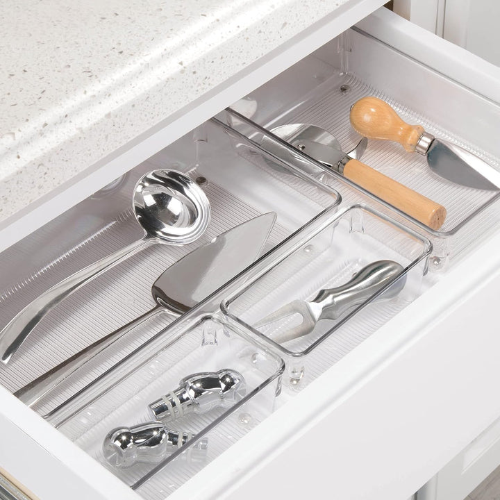iDesign Schubladen Organizer, kleiner Schubladeneinsatz aus Kunststoff, Besteckkasten für Schubladen