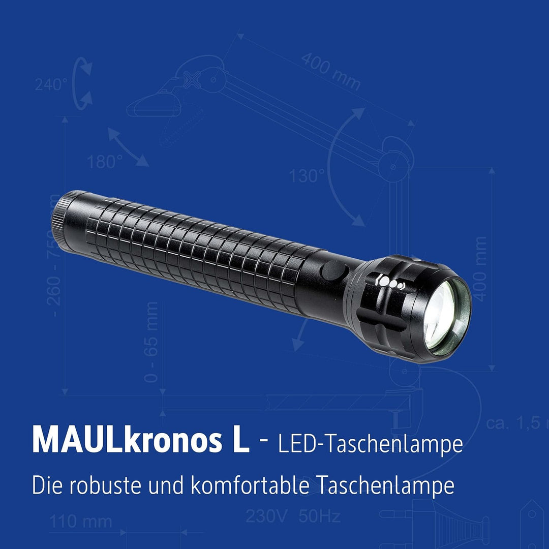 Maul LED-Taschenlampe MAULkronos L – outdoor-taugliche grosse LED Taschenlampe für die professionell