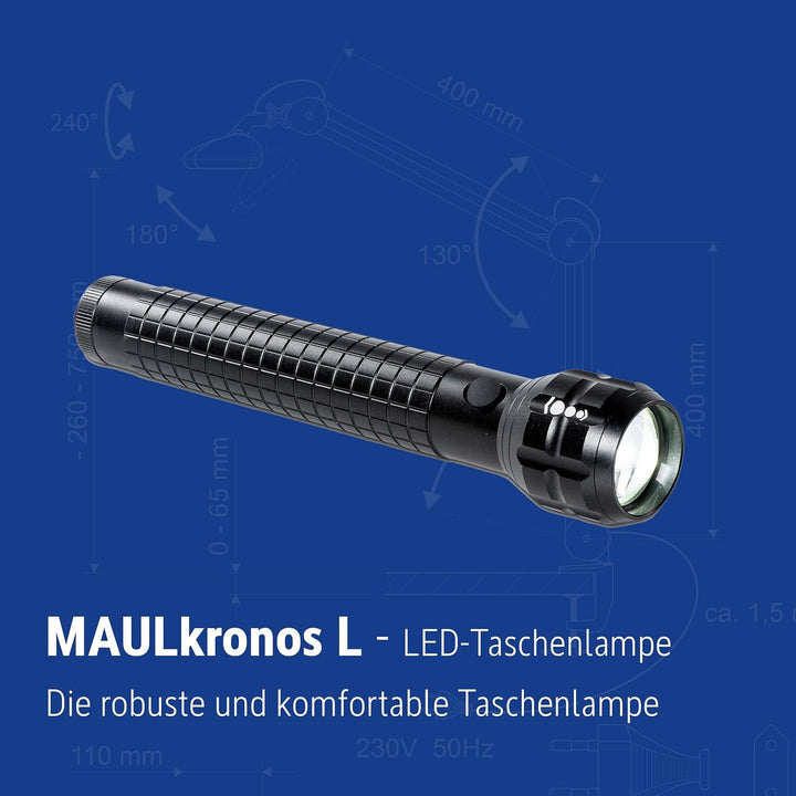 Maul LED-Taschenlampe MAULkronos L – outdoor-taugliche grosse LED Taschenlampe für die professionell