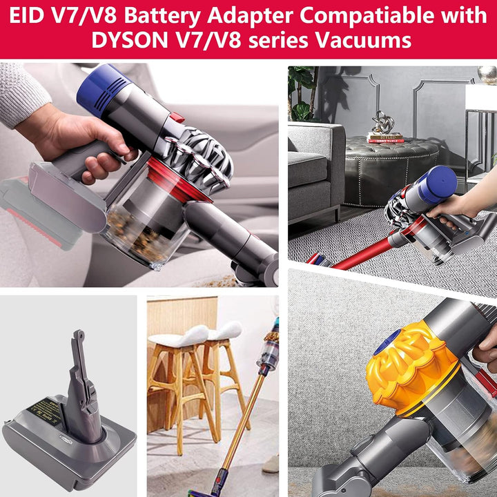 EID Akku Adapter für Dyson V7&V8, für Einhell 18V Lithium Akku Konvertiert auf für Dyson V7/V8 Serie