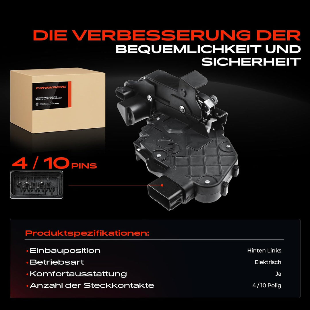 Frankberg Türschloss Stellmotor Hinten Links 4/10-Polig Kompatibel mit Discovery IV L319 LA SUV 2010