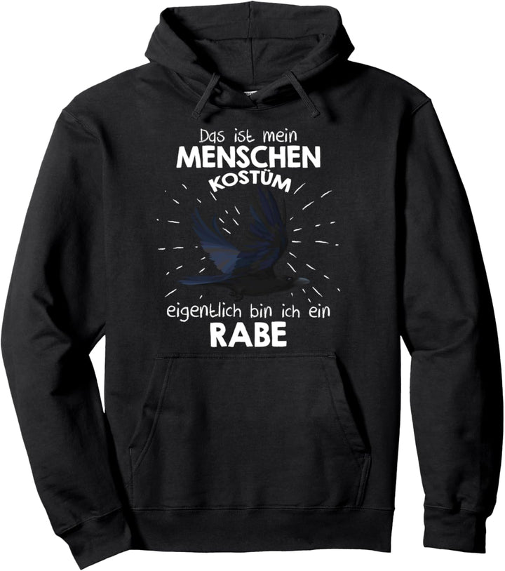 Mein Menschen Kostüm Bin ich ein Rabe, Halloween Outfit Pullover Hoodie