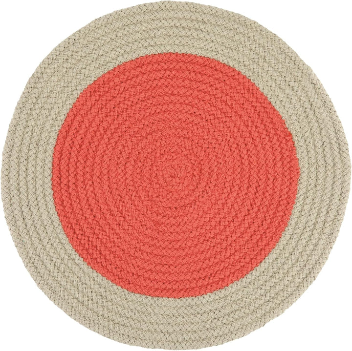 REMEMBER Baumwoll Tischsets Raspberry, 2er Set, Ø 38 cm – Runde Tischsets aus 100% Baumwolle, dekora