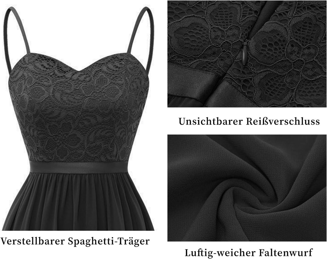 DRESSTELLS Abendkleider Elegant für Hochzeit Festlich Ballkleid Damen Lang Brautkleid Standesamt Bra