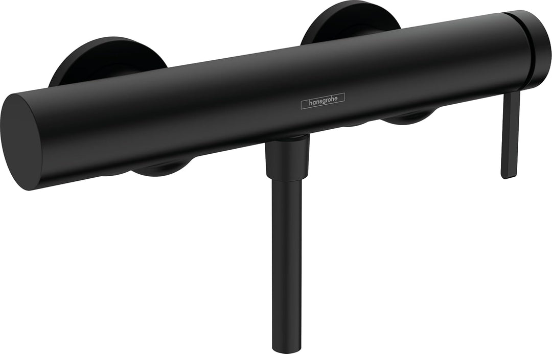 hansgrohe Wannenarmatur Finoris, Aufputz Brausebatterie, Duscharmatur für 1 Funktion, Mattschwarz Ma