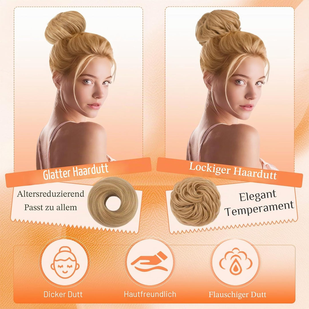 Benehair Scrunchies Hochsteckfrisur, 45g Gemischtes Haar Haargummi Hochsteckfrisuren, Perücke Echtha