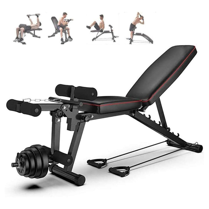 ilbcavne Hantelbank Klappbar Mit Curlbank & Beinstrecker Weight Bench for Home Workout Trainingsbank