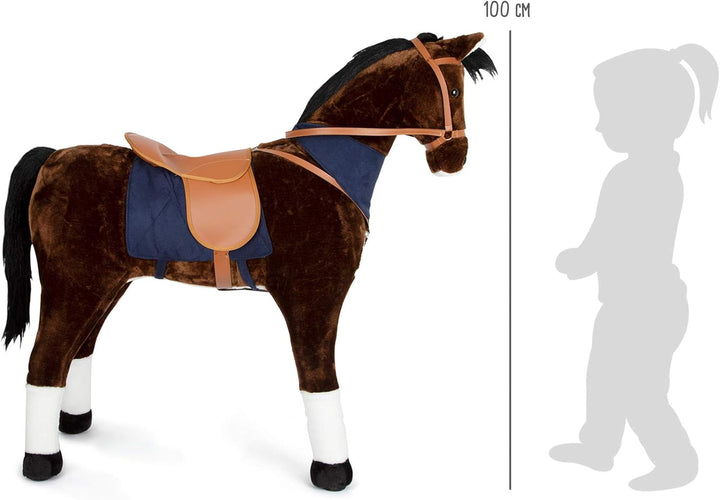 small foot Stehpferd XL aus Plüsch mit Sound, stabiles, grosses Reitpferd zum Draufsitzen, für Kinde
