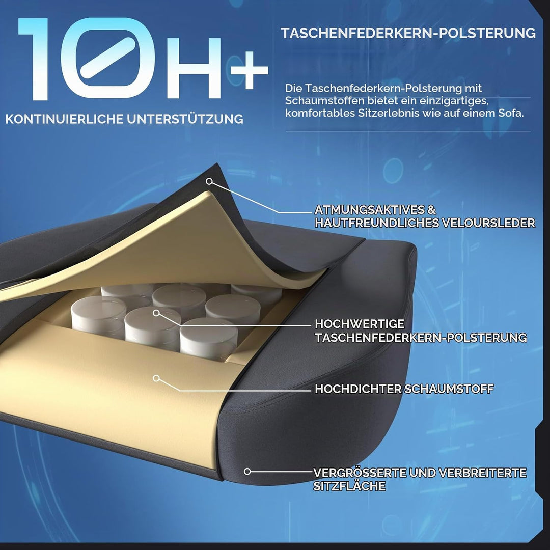 GTPLAYER Gaming Stuhl, Atmungsaktiver Bürostuhl, bürostuhl ergonomisch, Hochwertiger - Stoff, Ergono