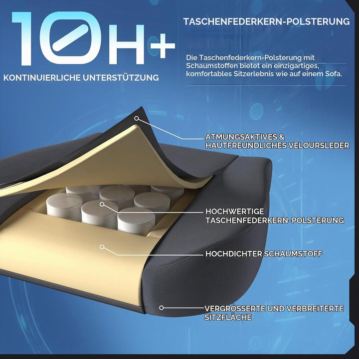 GTPLAYER Gaming Stuhl, Atmungsaktiver Bürostuhl, bürostuhl ergonomisch, Hochwertiger - Stoff, Ergono